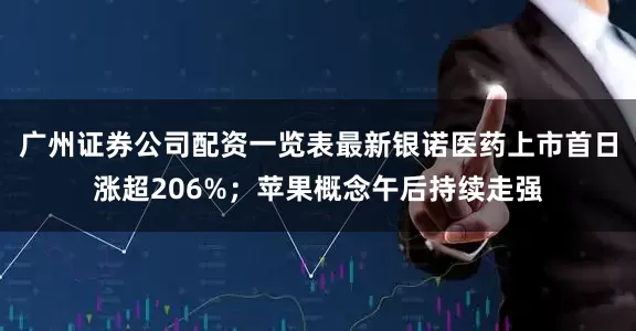 广州证券公司配资一览表最新银诺医药上市首日涨超206%；苹果概念午后持续走强